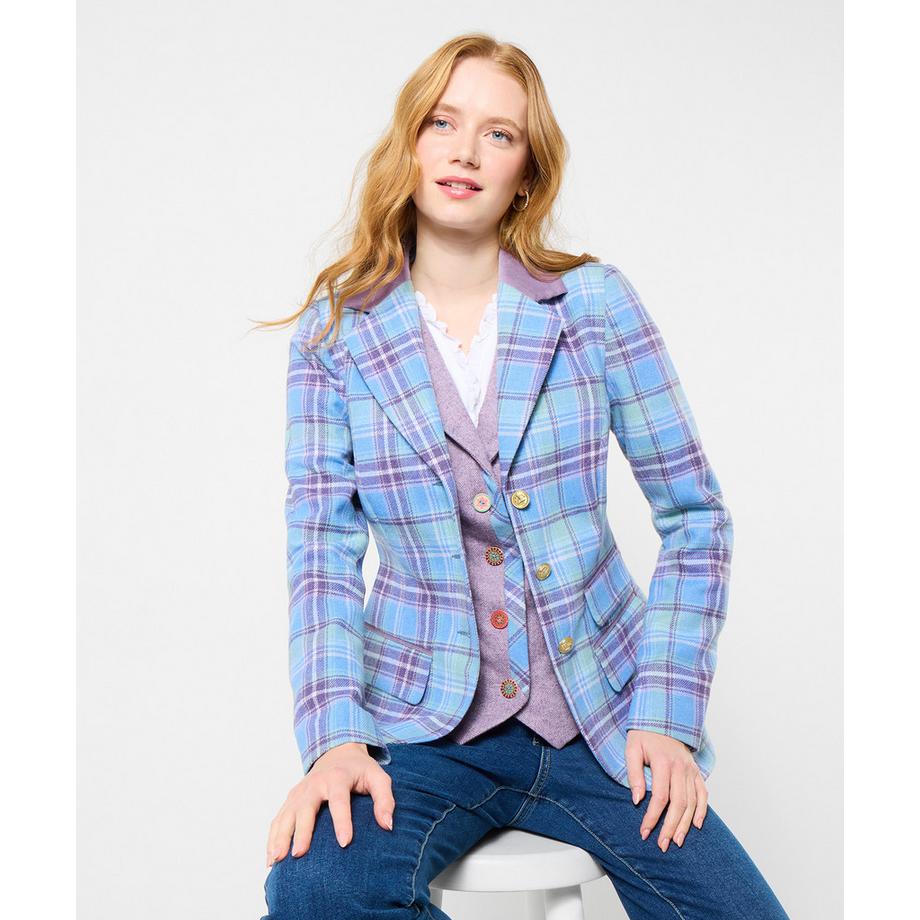 Karierte Jacke mit Kragen