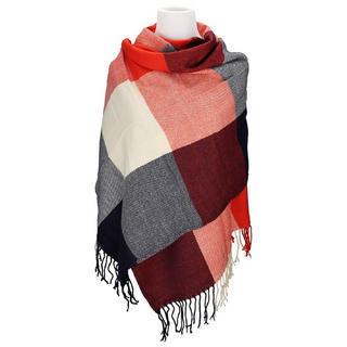 Only-bags.store Echarpe Triangle Carreaux Hiver Pashmina Doux Pompons  