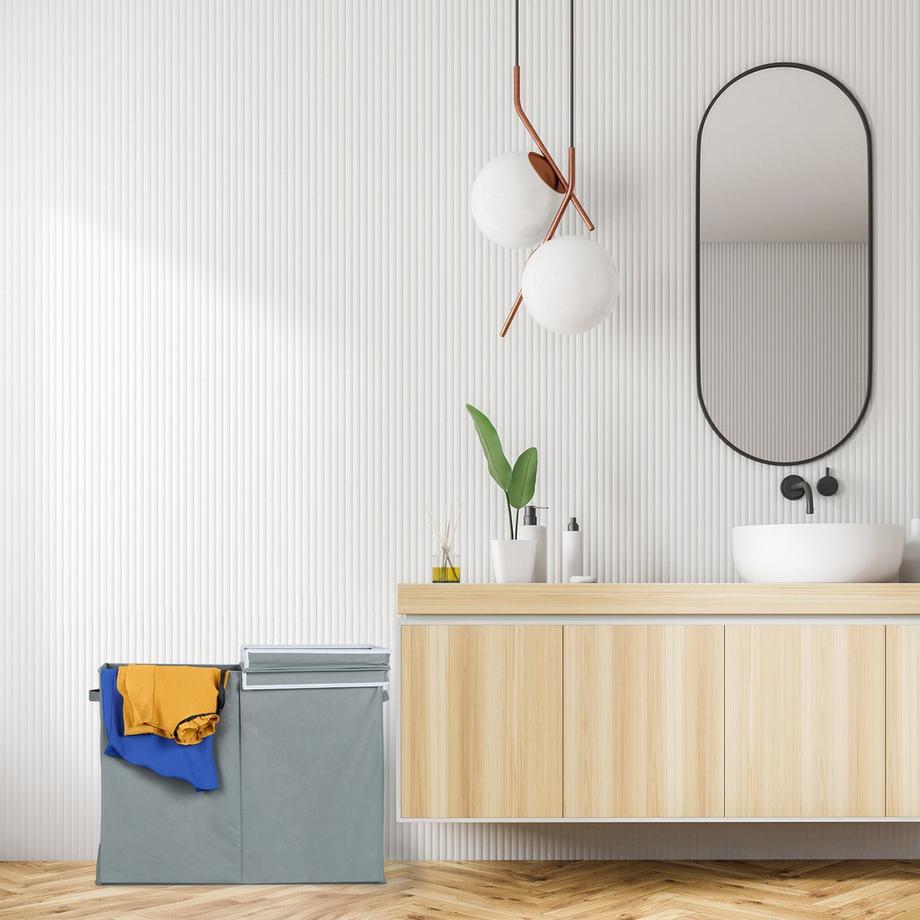 B2X Panier à linge avec couvercle 100 litres  