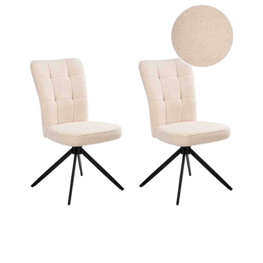 Lot de 2 chaises de salle à manger en Bouclé  RYAN