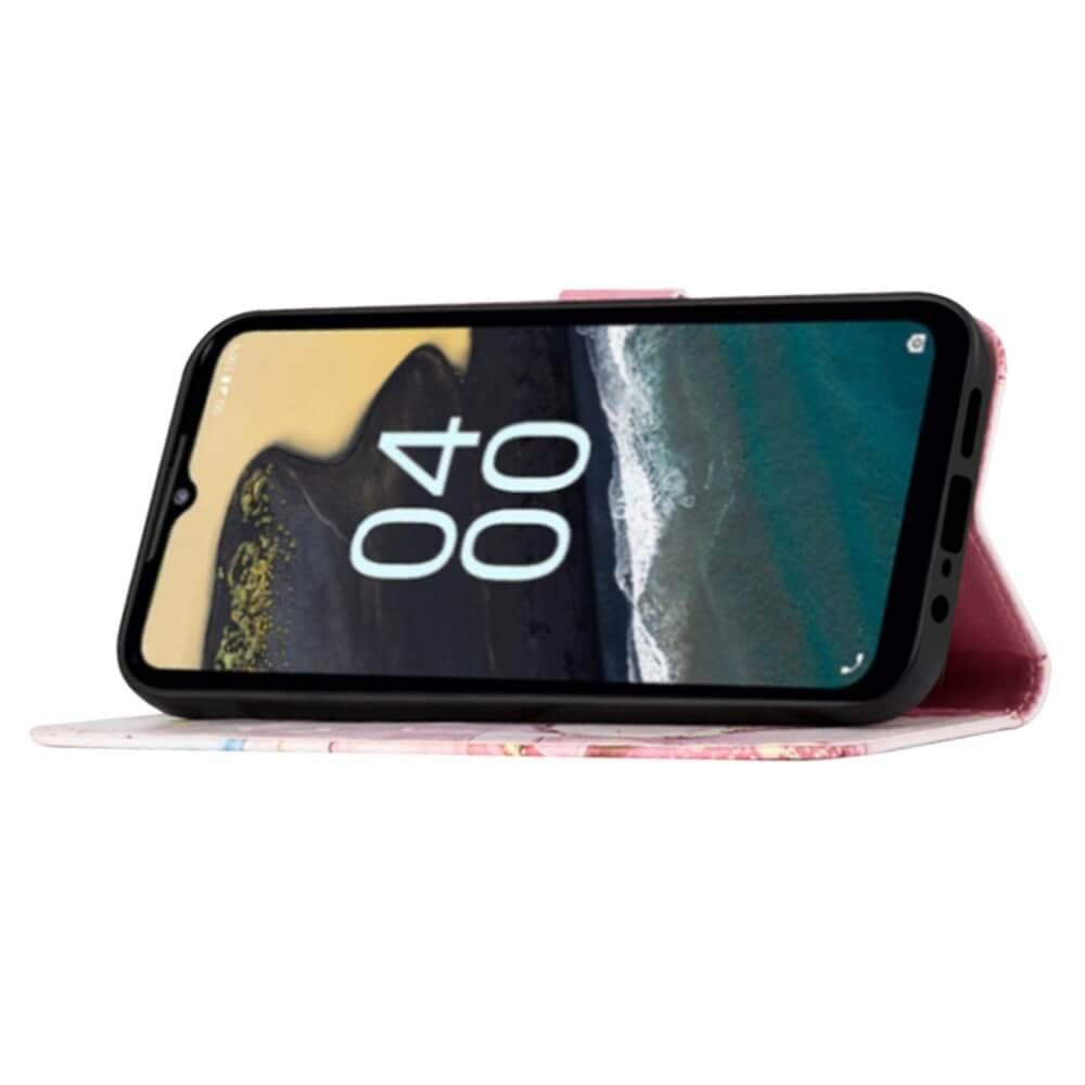 Cover-Discount  Nokia G60 - Custodia in pelle pink Marble 