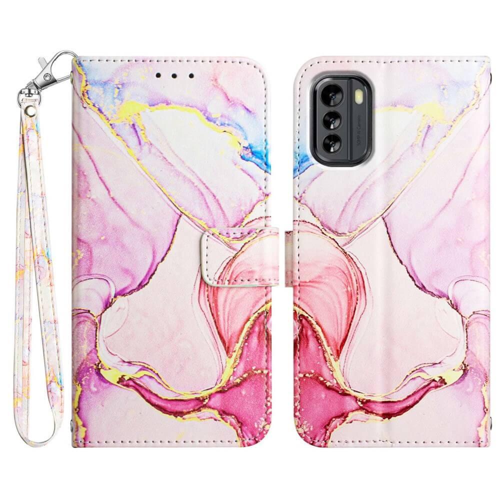 Cover-Discount  Nokia G60 - Custodia in pelle pink Marble 