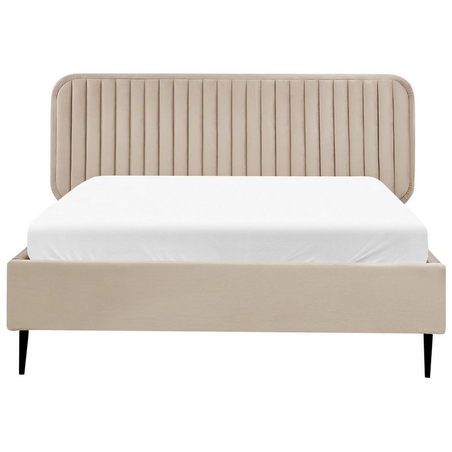 Beliani Lit avec sommier en Velours  BRIN  