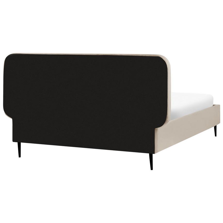 Beliani Lit avec sommier en Velours  BRIN  