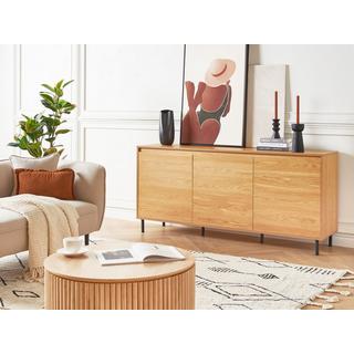 Beliani Sideboard mit 3 Türen aus Faserplatte Skandinavisch NIKEA  