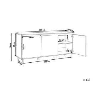 Beliani Sideboard mit 3 Türen aus Faserplatte Skandinavisch NIKEA  