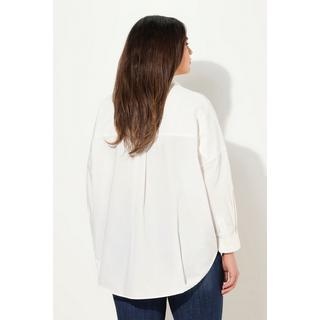 Ulla Popken  Bluse, Zierfalte, Oversized, Hemdkragen, Langarm 