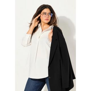 Ulla Popken  Bluse, Zierfalte, Oversized, Hemdkragen, Langarm 