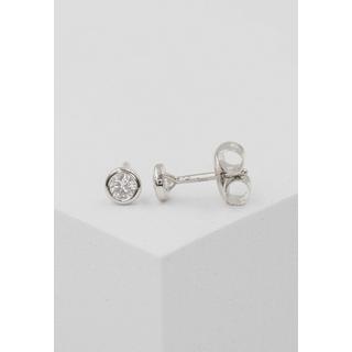 MUAU Schmuck  Clous d'oreilles solitaire monture or blanc 750 diamants 0.34ct. 6mm 