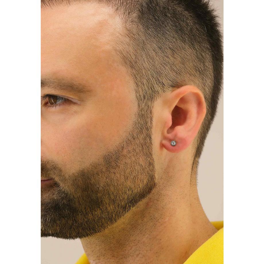 MUAU Schmuck  Solitär Ohrstecker Zargen-Fassung Weissgold 750 Brillanten 0.34ct. 6mm 