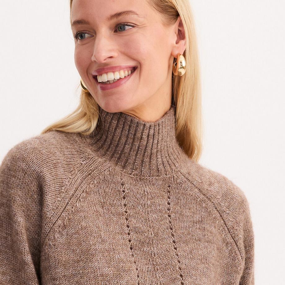 La Redoute Collections Pullover collo alto con dettagli traforati  
