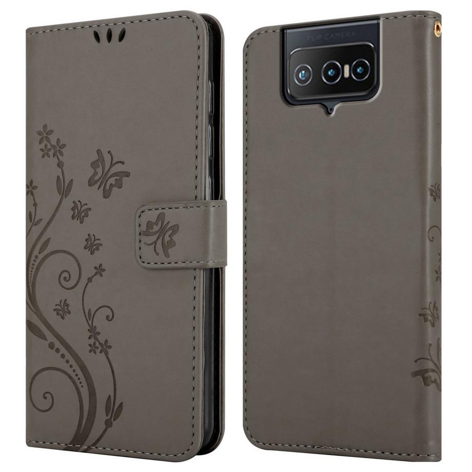 Cadorabo  Hülle für Asus ZenFone 8 FLIP Blumen Design Magnetverschluss 