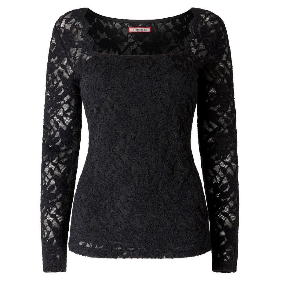 Joe Browns Henley en Dentelle Florale Texturée à Bord Festonné  