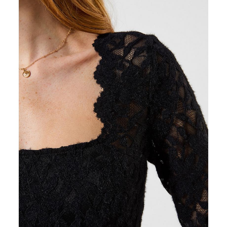 Joe Browns Henley en Dentelle Florale Texturée à Bord Festonné  