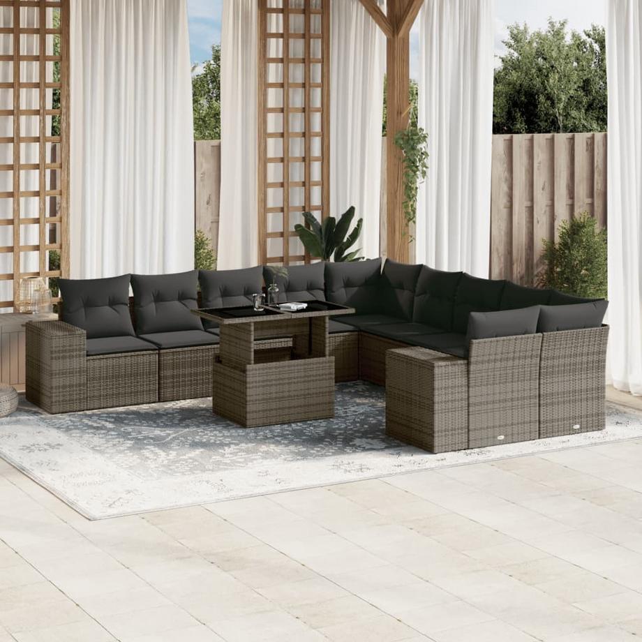 VidaXL Ensemble de canapés de jardin rotin synthétique  