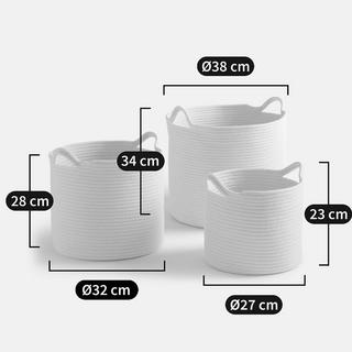 La Redoute Intérieurs Set aus 3 runden Körben Kesia mit Henkeln  