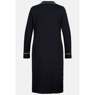 Ulla Popken Camicia da notte con pistagna collo a revers maniche lunghe  