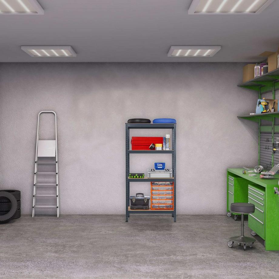 B2X Stabiles Regal mit 4 Ebenen anthrazit  