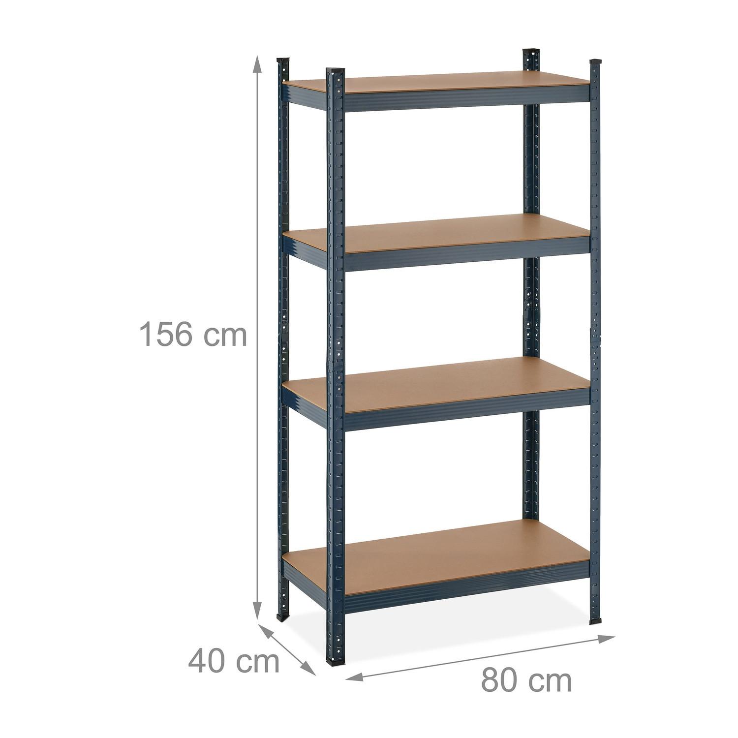 B2X Stabiles Regal mit 4 Ebenen anthrazit  