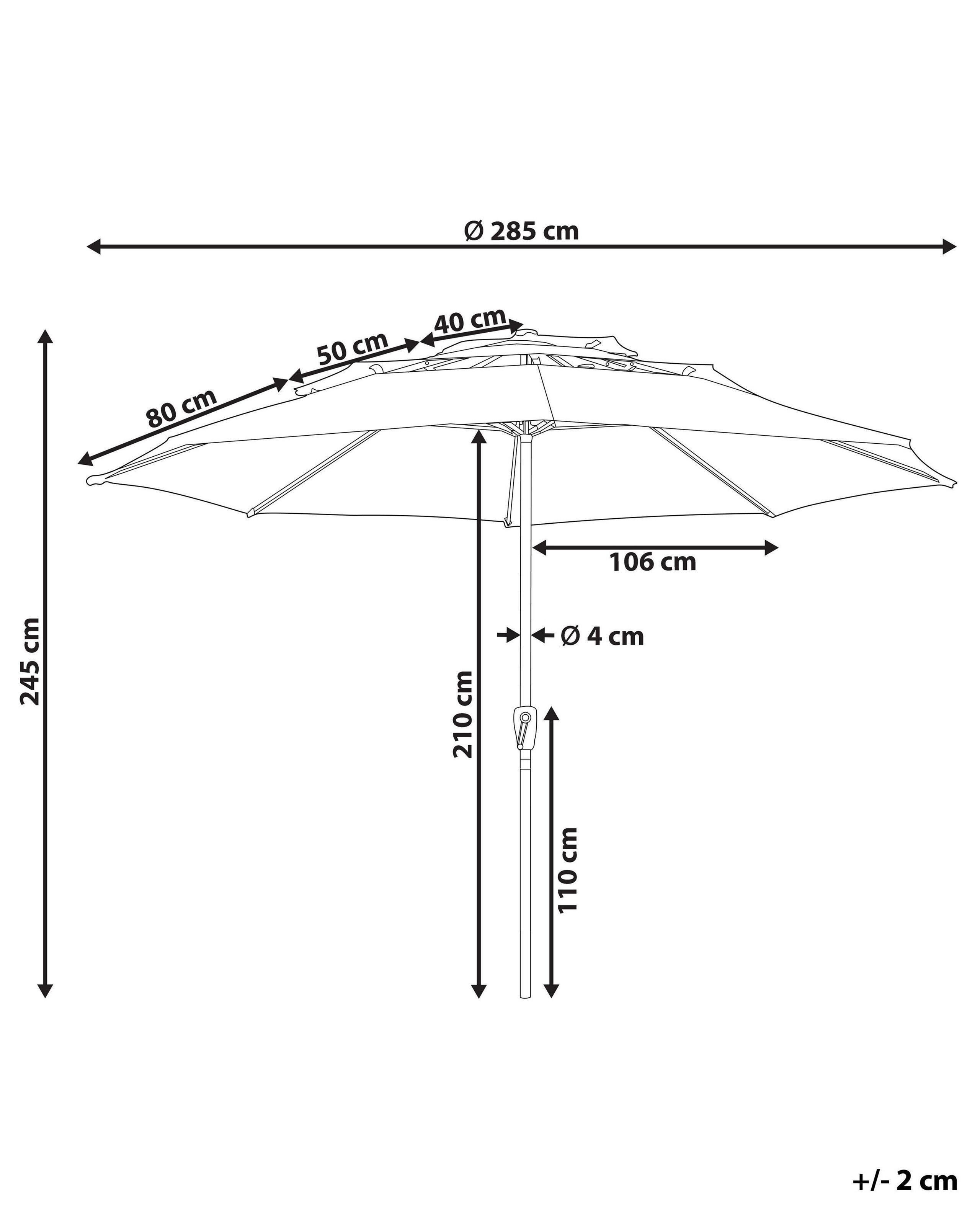 Beliani Parasol de jardin en Tissu BIBIONE  
