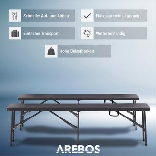 Arebos 2x Bank klappbar Sitzbank Bierbank Gartenbank Klappbank Campingbank  