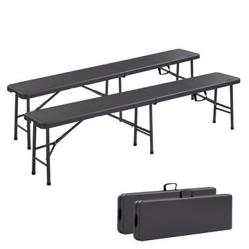 2x Bank klappbar Sitzbank Bierbank Gartenbank Klappbank Campingbank