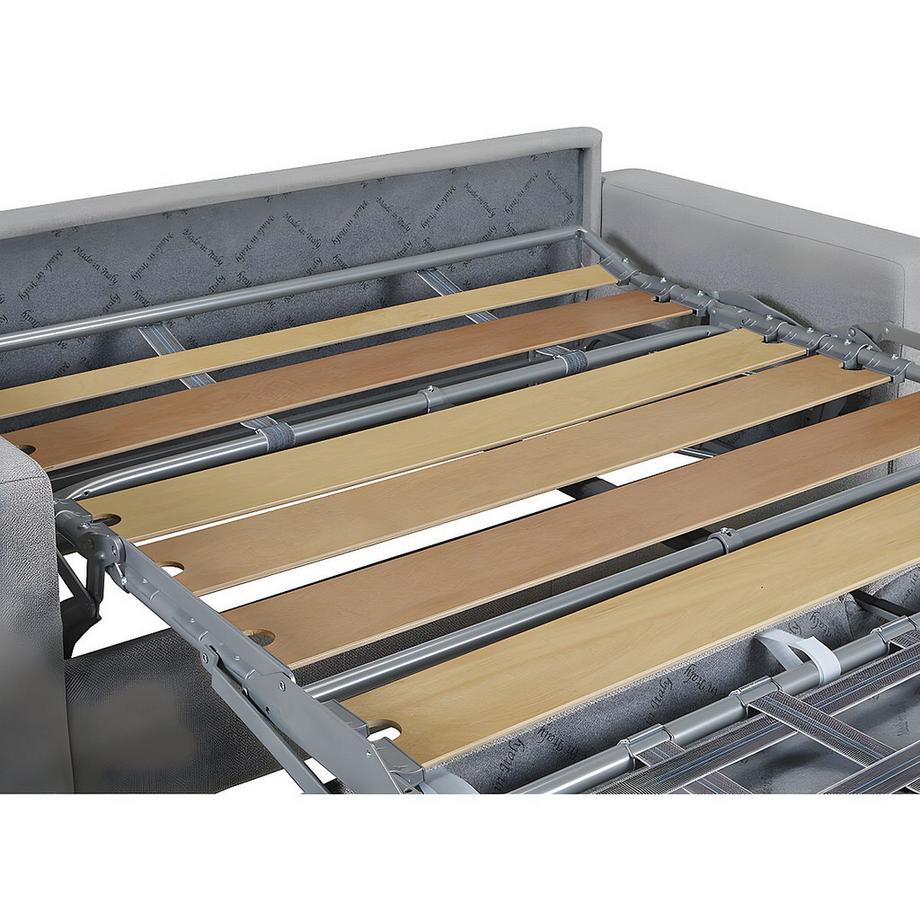 LINEA SOFA Canapé 2 places convertible express en tissu anthracite - Couchage lattes larges 120 cm - Matelas 14 cm avec mémoire de forme CALITO  