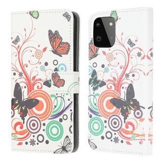 Cover-Discount  Galaxy A22 5G - Leder Hülle Schmetterling 