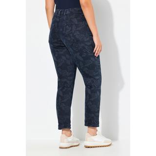 Ulla Popken  Jean Boyfriend, motif roses, taille confortable 