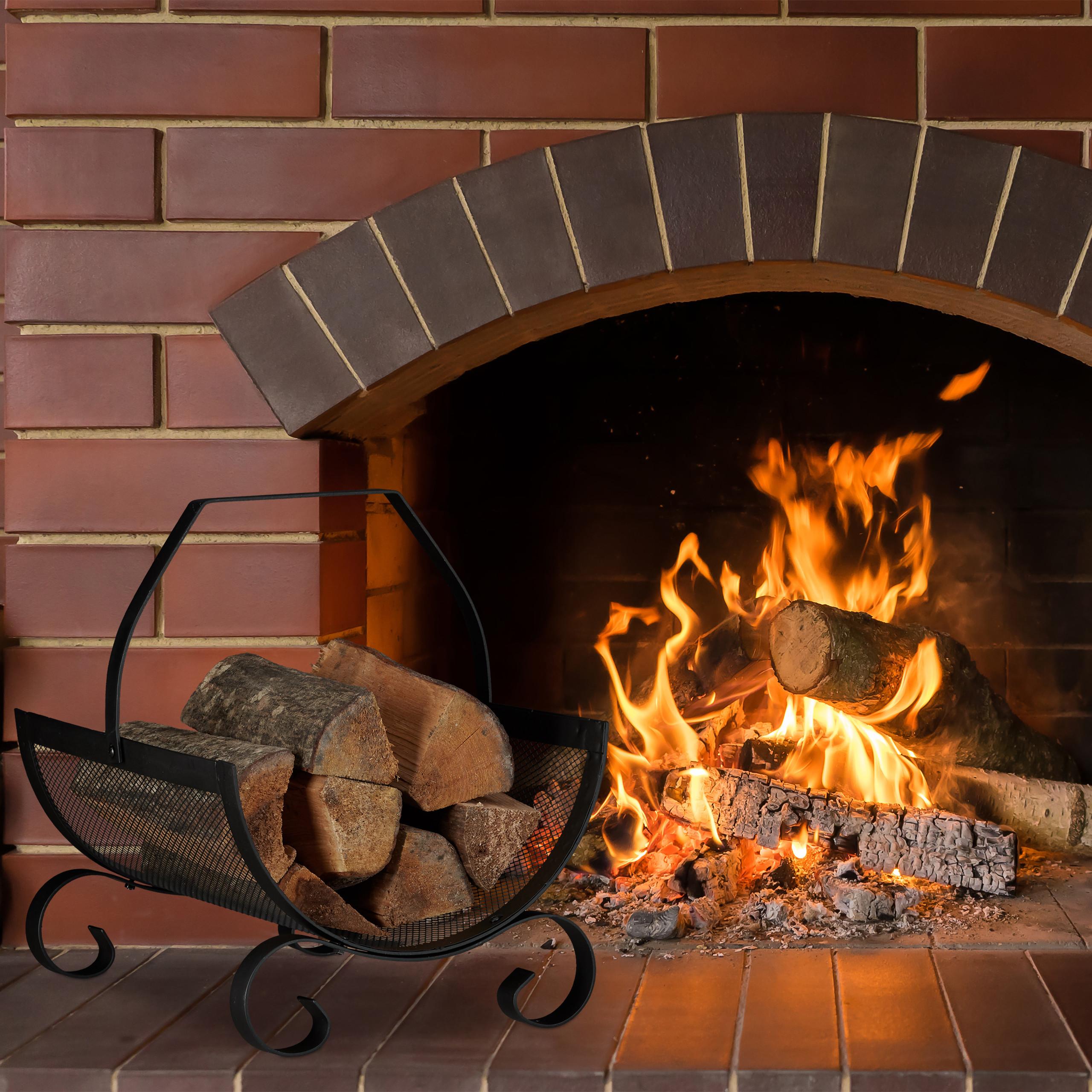 Northio Cesto porta legna nero  