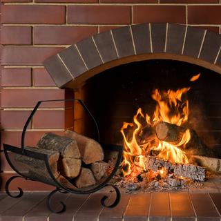 Northio Cesto porta legna nero  