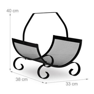 Northio Cesto porta legna nero  