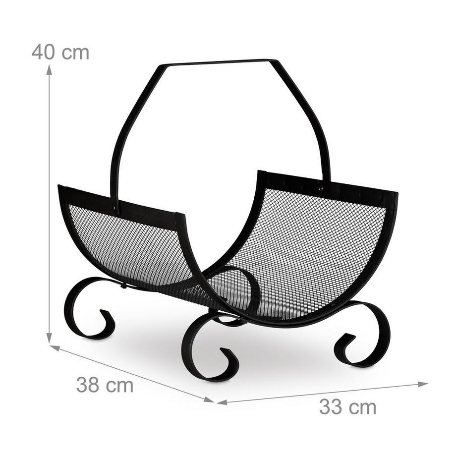 Northio Cesto porta legna nero  