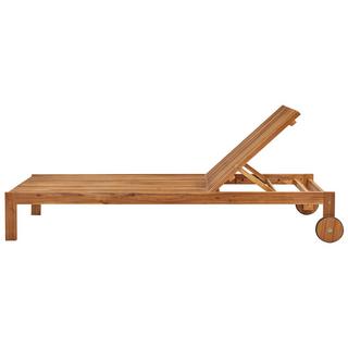 Beliani Sonnenliege aus Akazienholz Rustikal BELLANO  