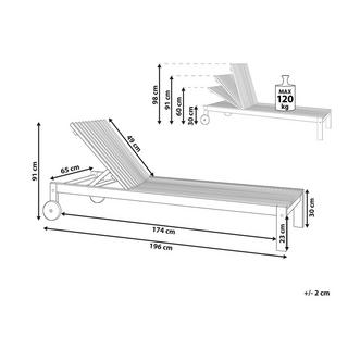 Beliani Sonnenliege aus Akazienholz Rustikal BELLANO  