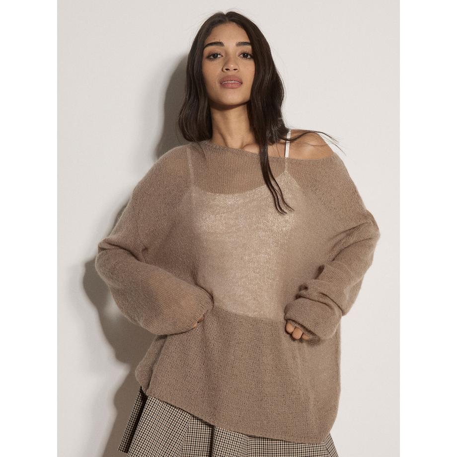 Pull oversize léger brossé