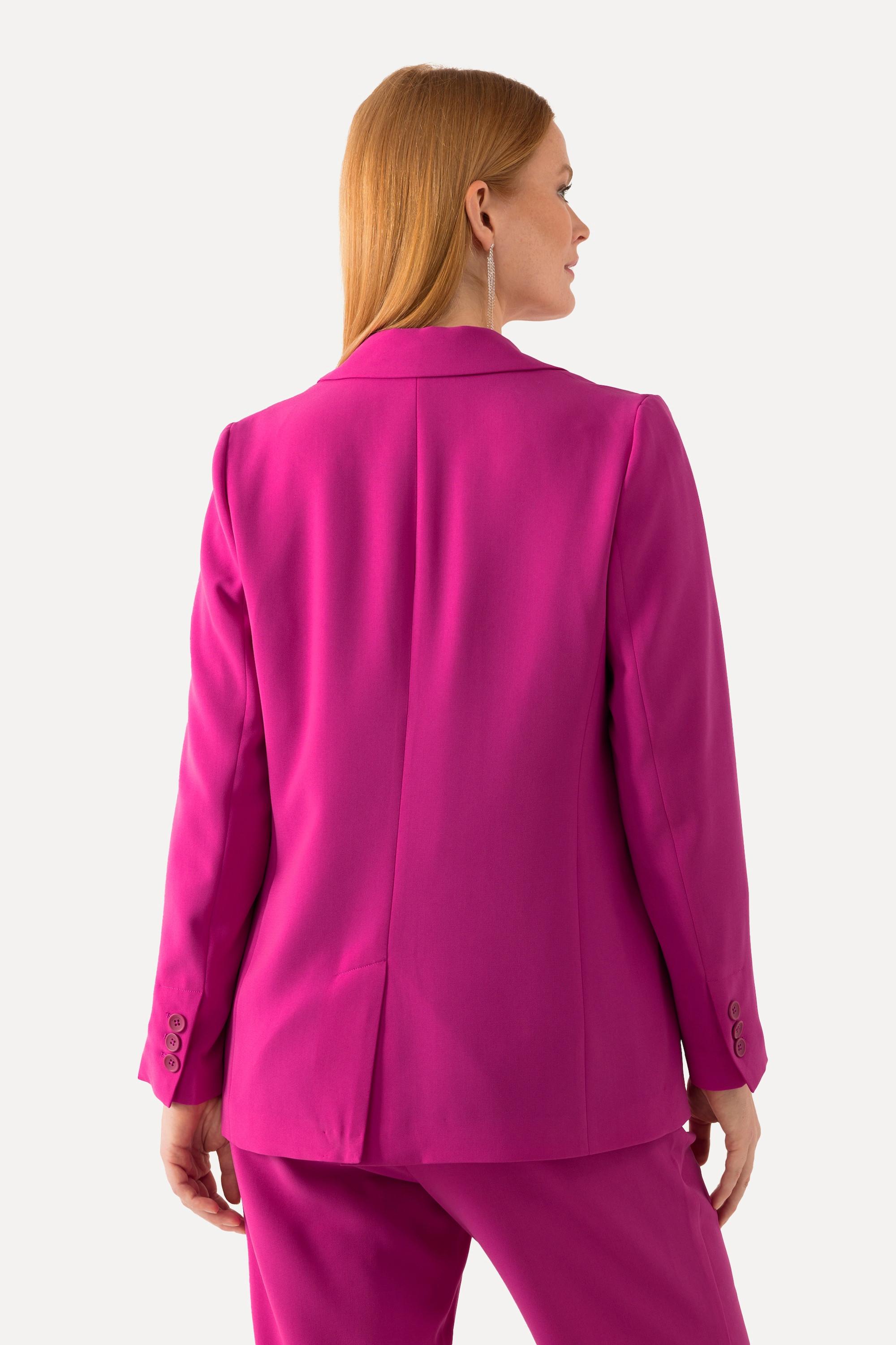 Ulla Popken Blazer Reverskragen Klappentaschen Knopfverschluss  