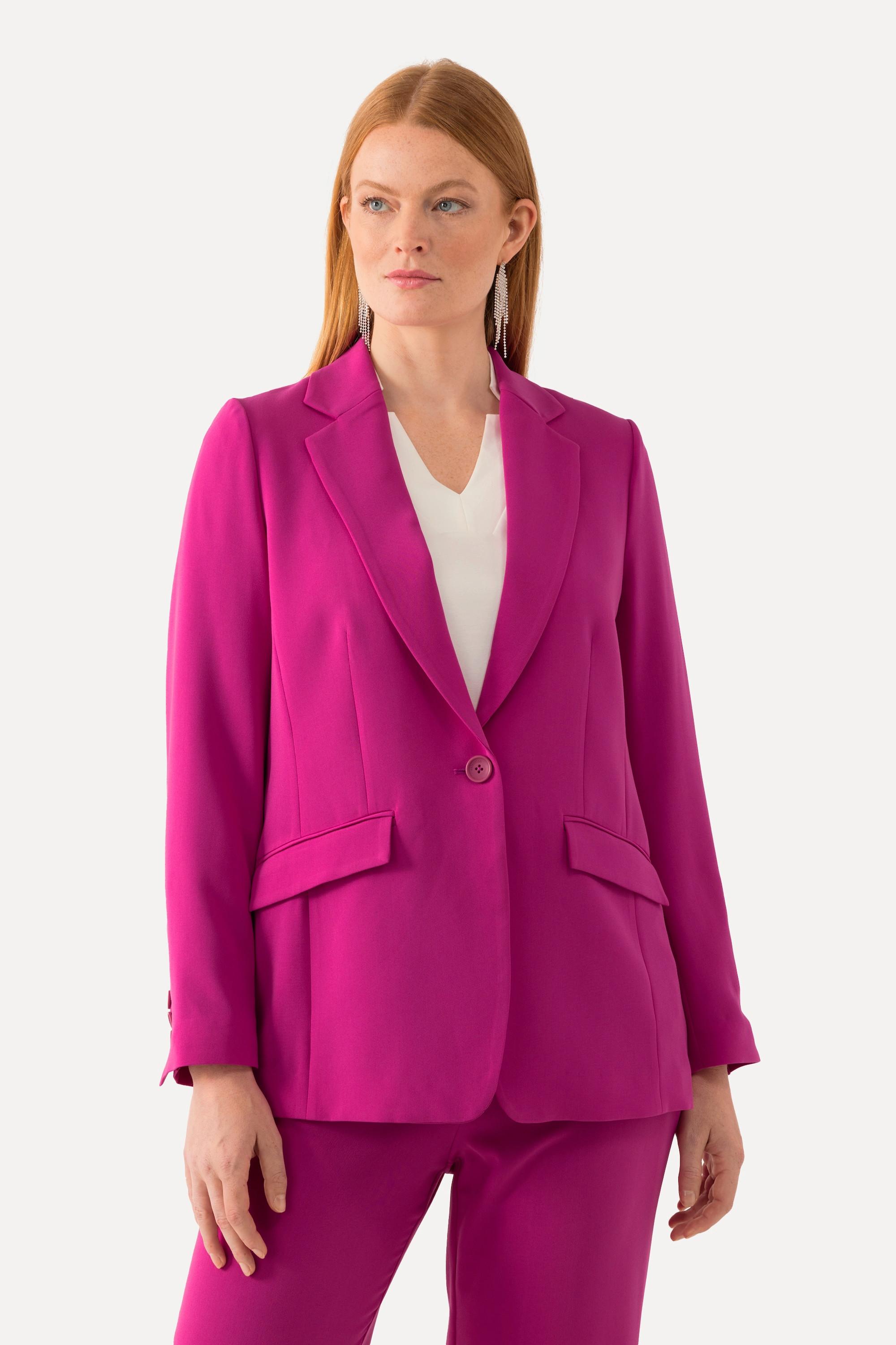 Ulla Popken Blazer Col Revers Poches a Rabat Fermeture Bouton  