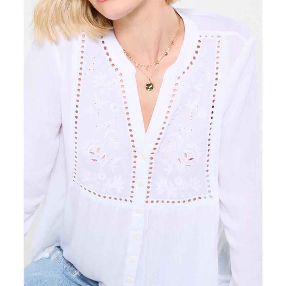 Joe Browns Bluse Lochstickerei Rüschenmanschetten  