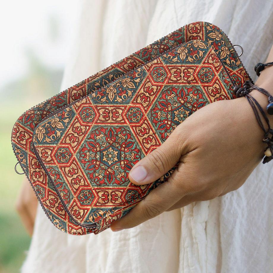 Avizar CorkMosaic Pochette Telefono in Tessuto di Sughero  