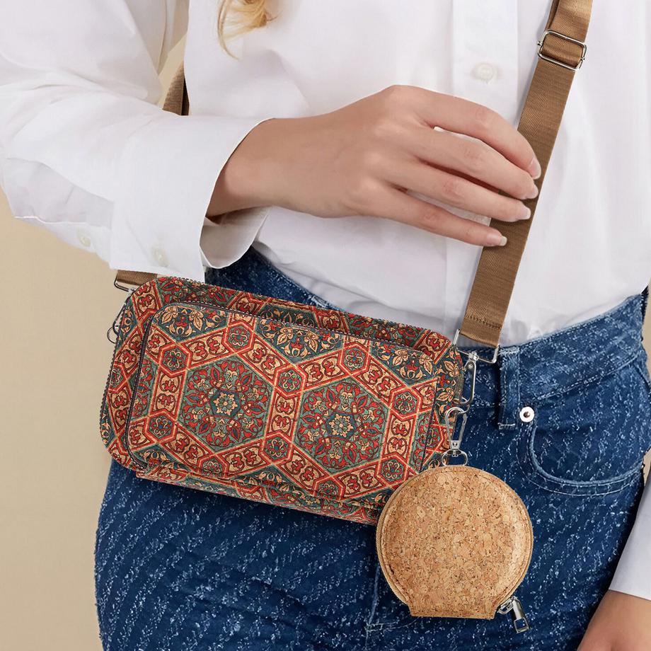 Avizar CorkMosaic Pochette Telefono in Tessuto di Sughero  