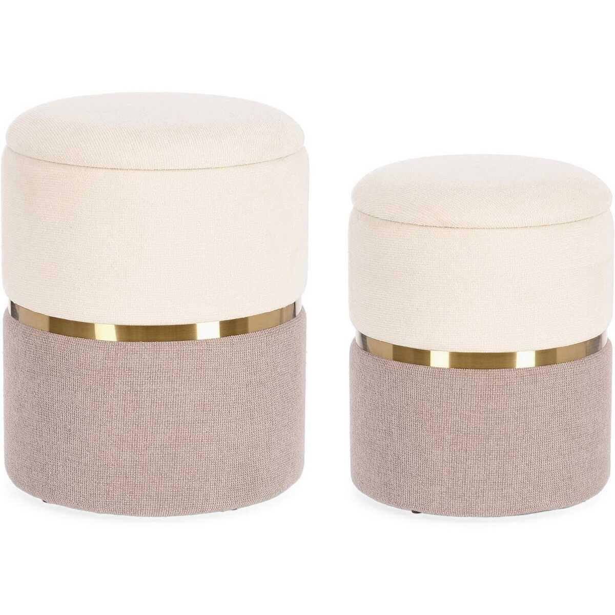 mutoni Pouf avec récipient Radinka blanc rose (lot de 2) | acheter en ...