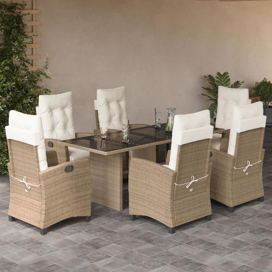 VidaXL Ensemble à manger de jardin rotin synthétique  