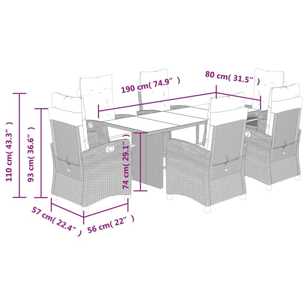 VidaXL set da pranzo da giardino Polirattan  