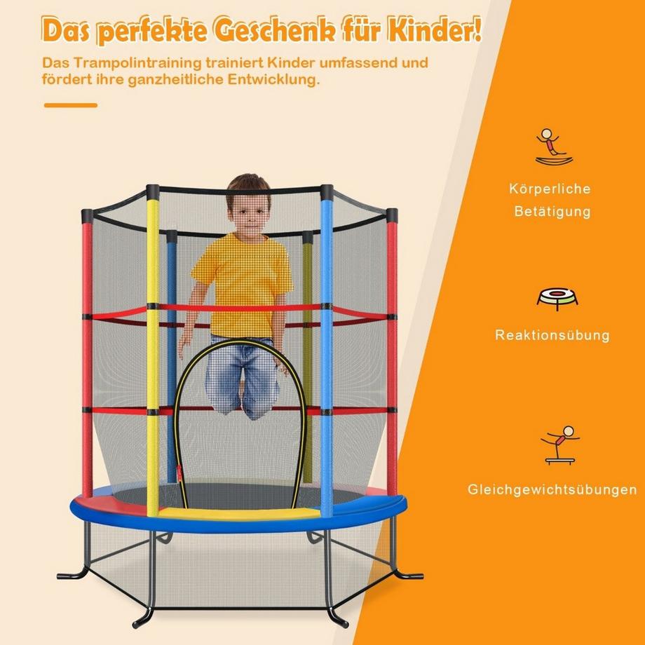 Northix Trampolino per bambini con rete di sicurezza  
