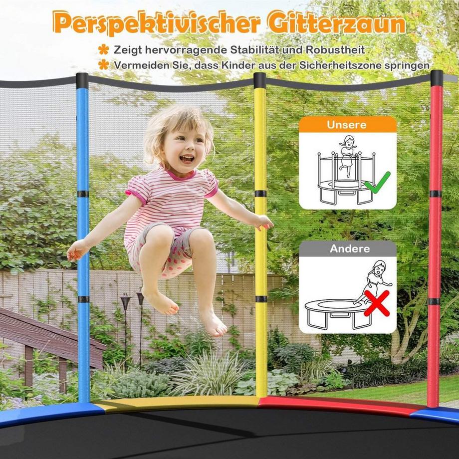 Northix Trampolino per bambini con rete di sicurezza  
