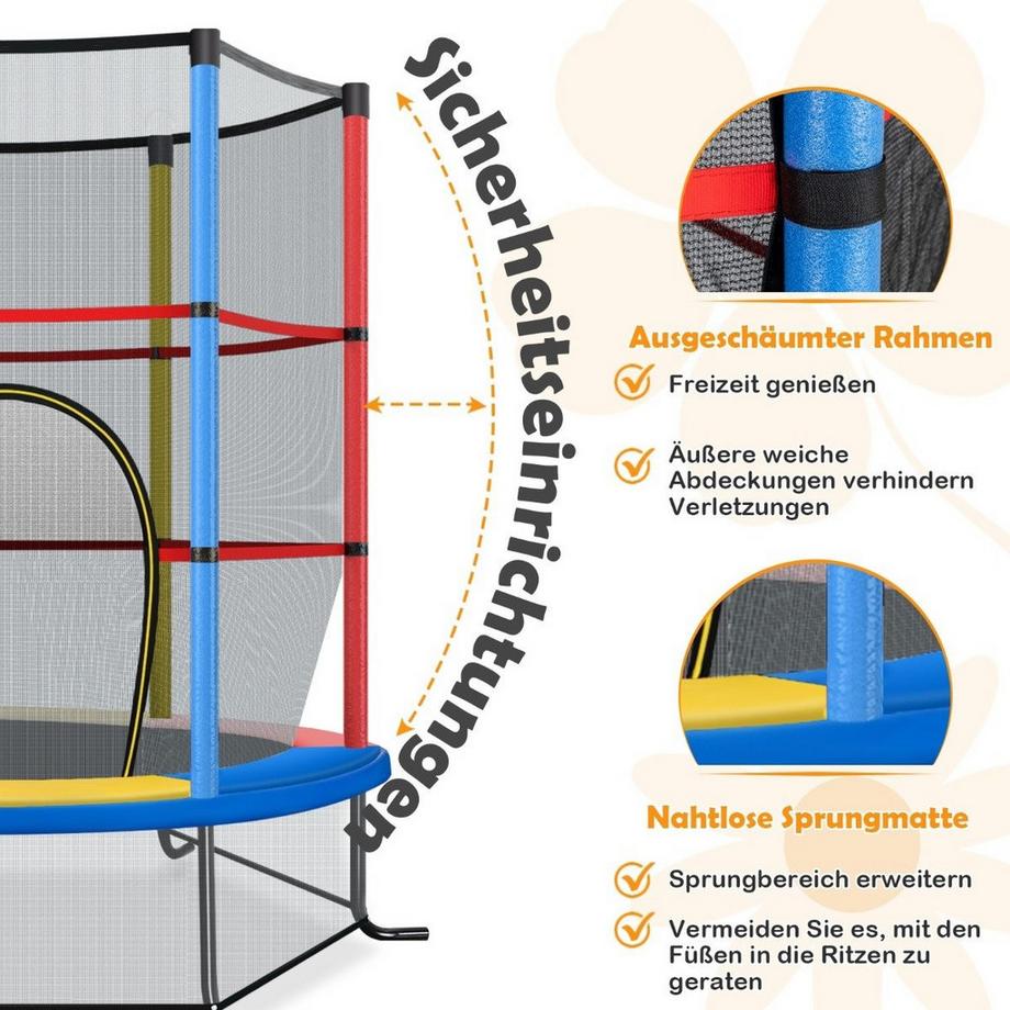 Northix Trampolino per bambini con rete di sicurezza  