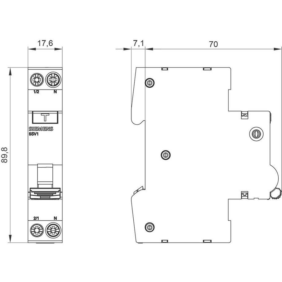 Siemens  FILS kompakt 1P+N 6kA Typ A 30mA C10 