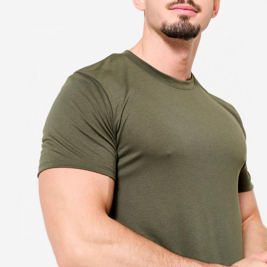 DOMYOS  T-shirt manica corta uomo slim fit poliestere 