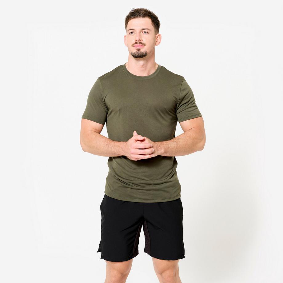 DOMYOS  T-shirt manica corta uomo slim fit poliestere 